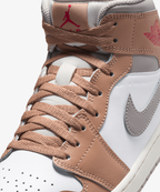 Nike Air Jordan 1 Mid – Hemp / Fire Red / White / College Grey