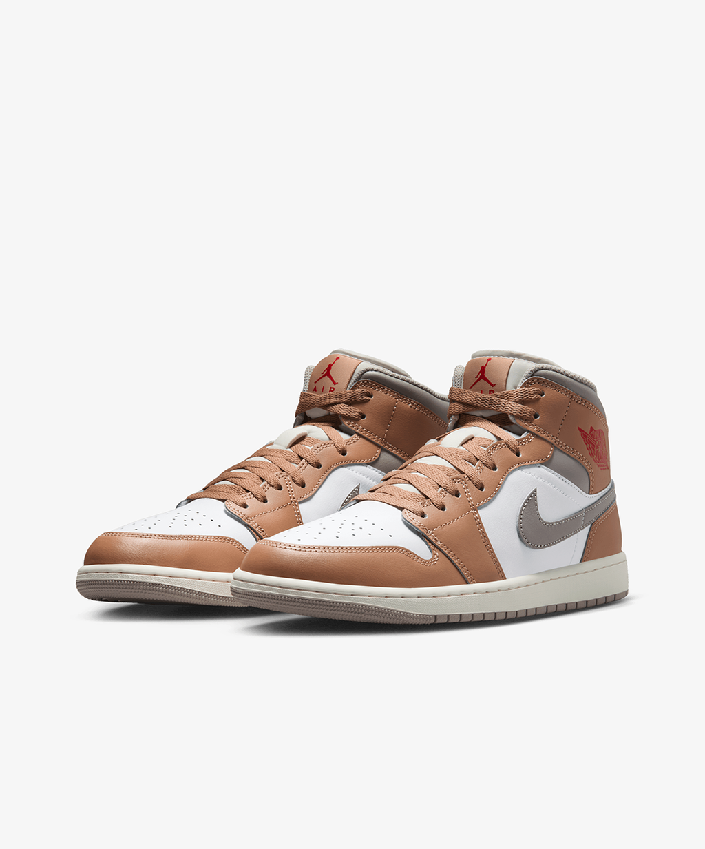 Nike Air Jordan 1 Mid – Hemp / Fire Red / White / College Grey