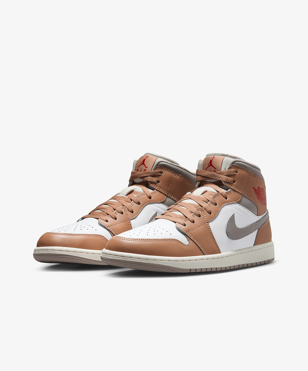 Nike Air Jordan 1 Mid – Hemp / Fire Red / White / College Grey