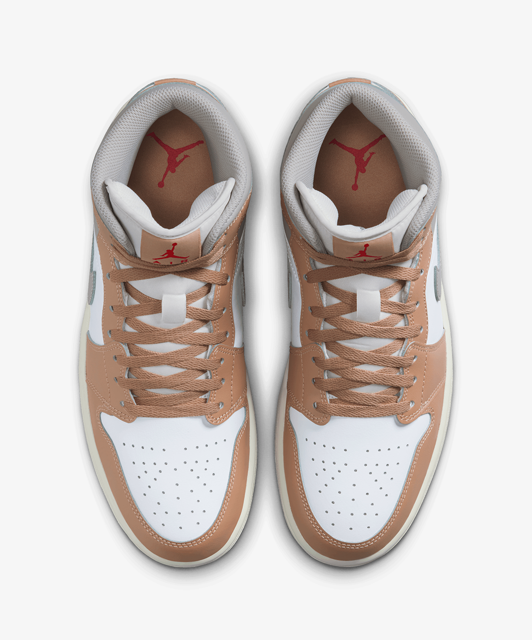 Nike Air Jordan 1 Mid – Hemp / Fire Red / White / College Grey