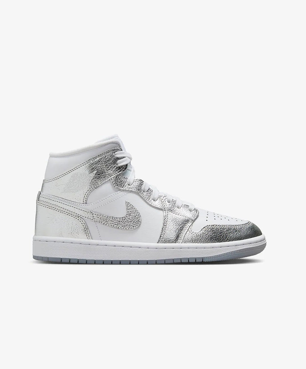 Nike Air Jordan 1 Mid SE – White / Metallic Silver / Wolf Grey