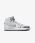 Nike Air Jordan 1 Mid SE – White / Metallic Silver / Wolf Grey