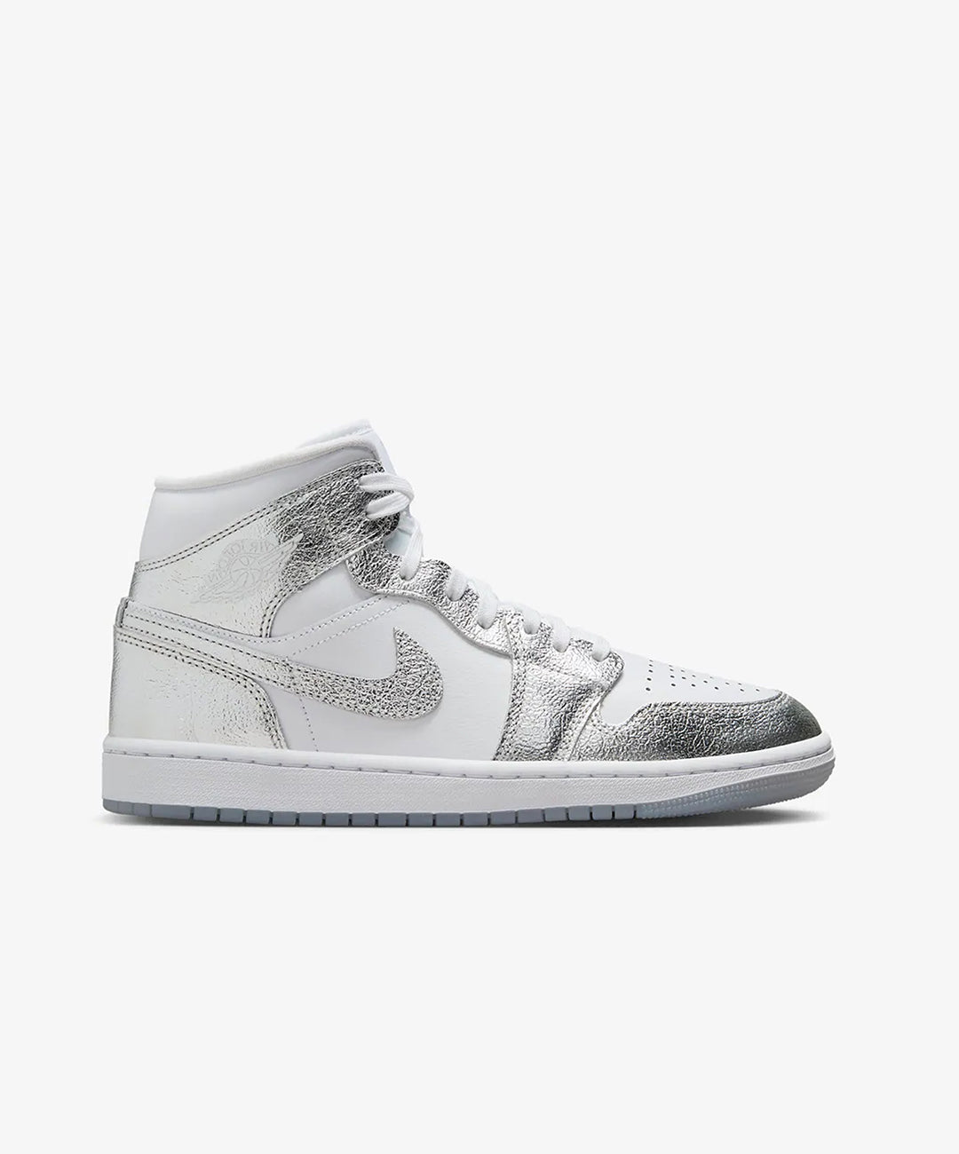 Nike Air Jordan 1 Mid SE – White / Metallic Silver / Wolf Grey