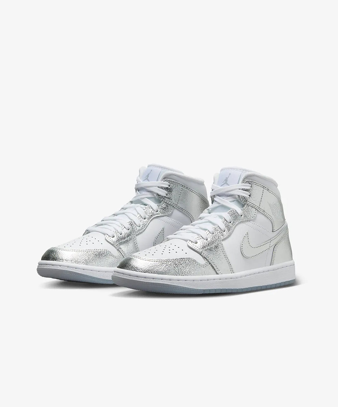 Nike Air Jordan 1 Mid SE – White / Metallic Silver / Wolf Grey