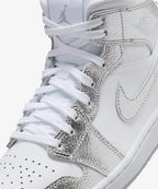 Nike Air Jordan 1 Mid SE – White / Metallic Silver / Wolf Grey