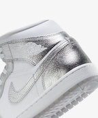 Nike Air Jordan 1 Mid SE – White / Metallic Silver / Wolf Grey