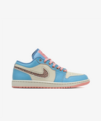 Nike Air Jordan 1 Low SE – Denim Turq / Smokey Blue / Red Stardust